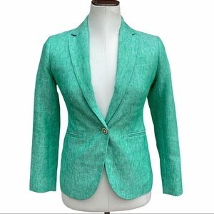 J. Crew Campbell Linen Blazer Jacket in green
